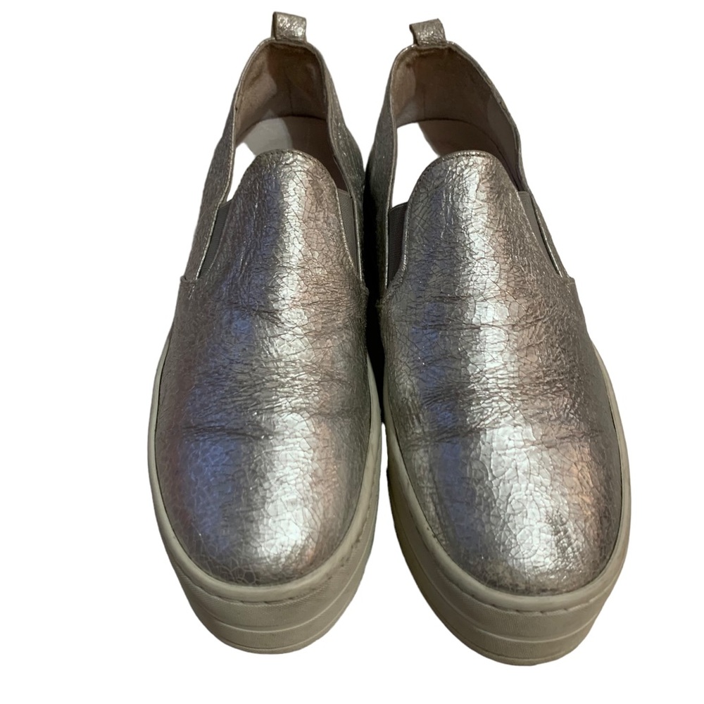 💎Gabriella Michel Silver Leather Platform Sneakers